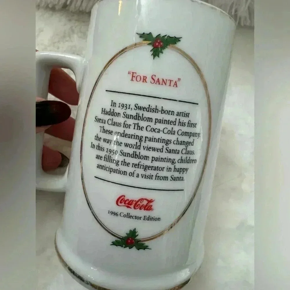 1996 Coca Cola For Santa Coffee Mug Cup Vintage Collectible Christmas Classic - Picture 3 of 11